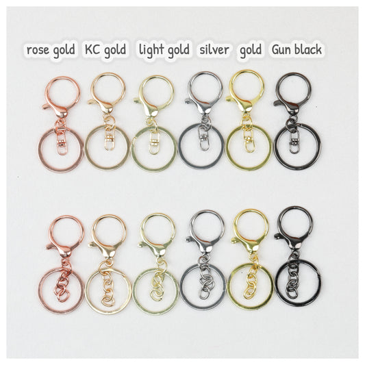 Zinc Alloy Lobster Clasp Keychain Hardware with Split Ring