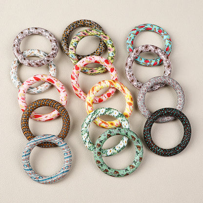 65mm Printed Round Silicone Rings Colorful Patterned
