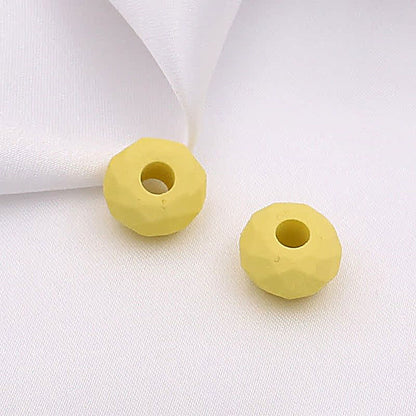 Acrylic Faceted Spacer Beads 14mm Rubberized Finish 40pcs - yellow