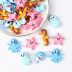 Silicone 3D Focal Beads Marine Animals Starfish and Seahorse Detailed Shapes 20pcs