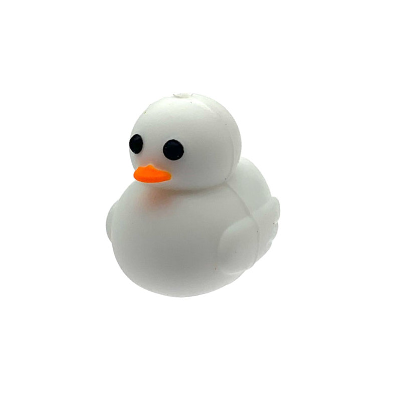 Silicone 3D Focal Beads Little Duck Vibrant Colors Glitter Speckled 4