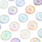 Flat Round Acrylic Beads 23mm Iridescent Puppy Wreath Design 8pcs 5