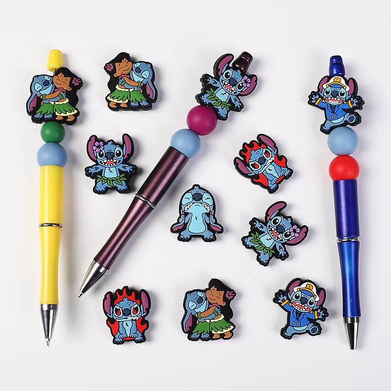 Silicone Focal Beads Disney Stitch Smiling Face 20pcs 6