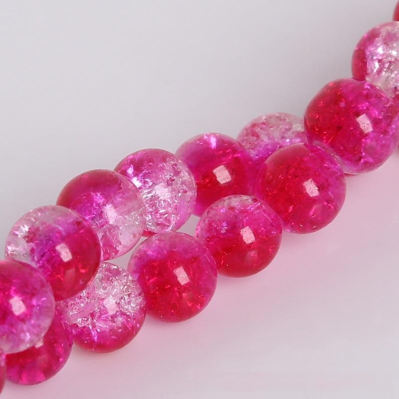 Crackle Round Glass Beads 8mm Colorful Mixed Colors 50pcs 12