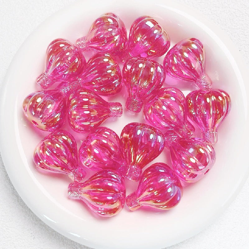Transparent Hot Air Balloon Acrylic Beads 30x25mm Glossy Pastel 5pcs 7