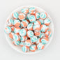 15mm Printed Pattern Round Silicone Beads 50pcs - Forest Fire