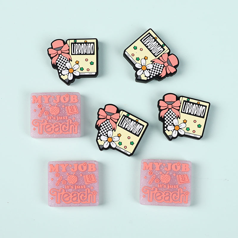 Silicone Focal Beads Library Reed Duck Book Phrase Set 20pcs 2