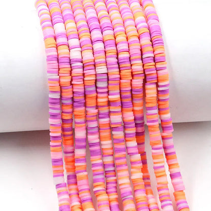 Flat Clay Beads 6mm Colorful Mixed Polymer Spacer 10strands 9