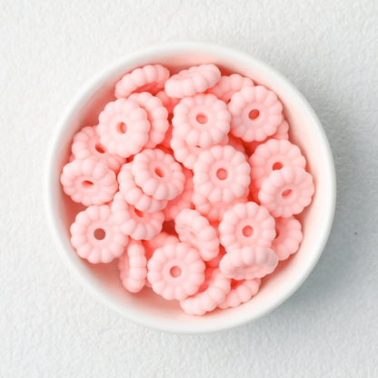 50pcs 12mm 15mm Disc Silicone Beads Solid Colors Smooth Matte