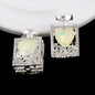 Fancy Alloy Perfume Bottle Charm Beads with Heart and Rhinestones 2pcs 6