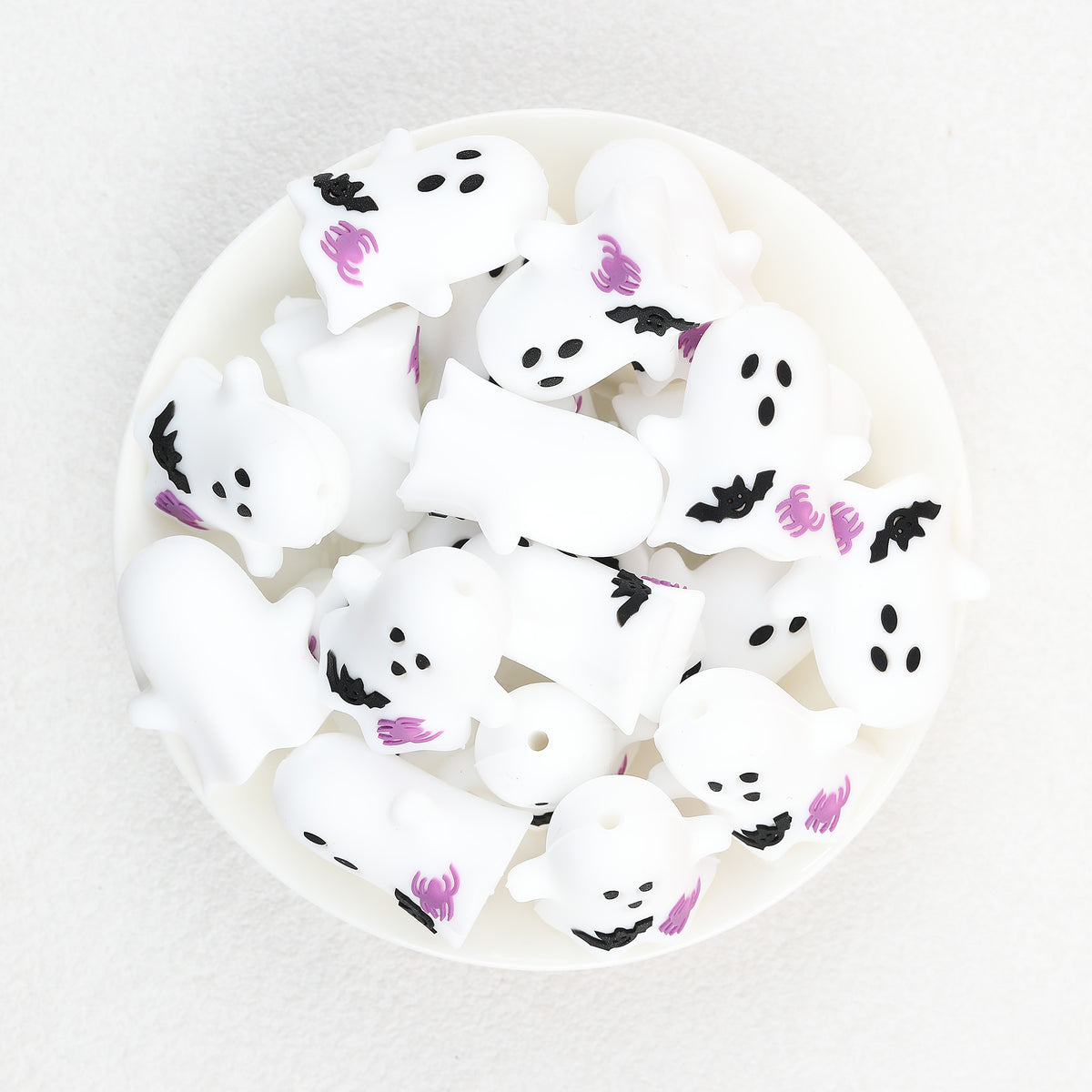  3D Halloween Spider Bat Ghost Silicone Focal Beads 20Pcs 2