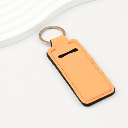 Neoprene Sublimation Lip Balm Chapstick Holder Keychain Solid Color