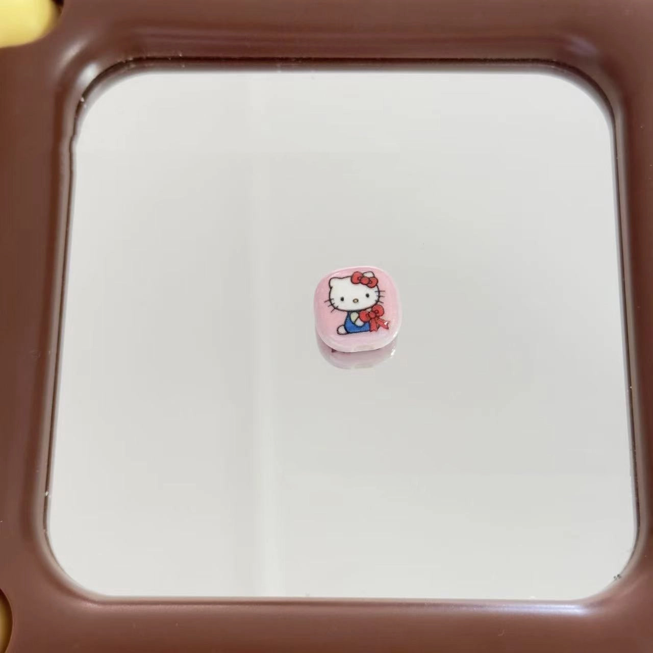 Cartoon Hello KT Acrylic Square Beads 14mm Colorful Glossy 10pcs 3