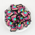 Halloween Ghost Hand Flamingo Swimming Circle Silicone Focal Beads 20Pcs  2
