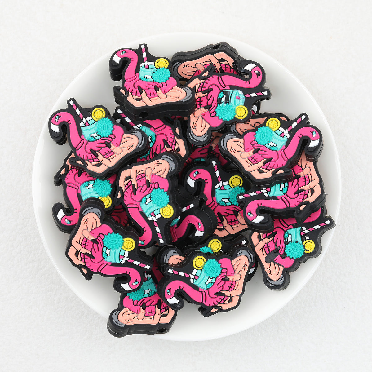 Halloween Ghost Hand Flamingo Swimming Circle Silicone Focal Beads 20Pcs  2