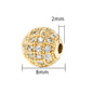 Fancy Zirconia Paved Brass Round Beads 6mm 8mm 10mm 30pcs 5