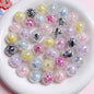Sparkling Round Acrylic Beads 16mm Crackled Glass Effect 10pcs