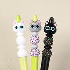  3D Large Eye Cat Heads Silicone Focal Beads 20Pcs 7