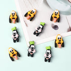 Silicone 3D Focal Beads Disney Pluto Goofy Head Green Hat Smiling Face 20Pcs 5