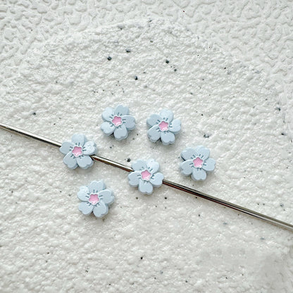 Flower Metal Beads 10mm Baking Painted Cherry Blossom 20pcs 10