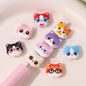 Cute Cartoon Double-Sided Printed Cat Head Acrylic Beads 15mm 20pcs
