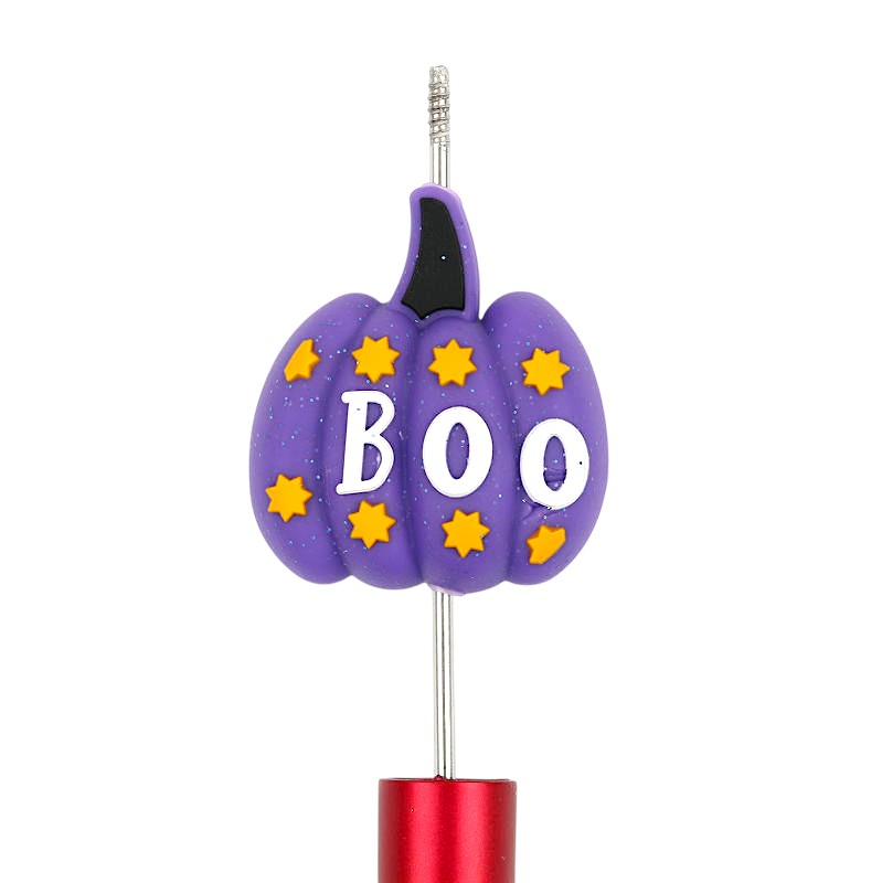 Silicone 3D Focal Beads Halloween Pumpkin Color Shifting Boo 20pcs 2
