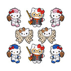 Silicone Focal Beads Hello Kitty Leopard Bow Pink Baseball Player 20pcs 10