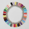 Leather Tassel Charms Small 3.8cm Mixed Colors Silver Cap 100pcs - Silver Cap