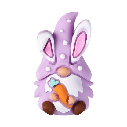 Silicone 3D Focal Beads Easter Bunny Wearing Glasses 20pcs 13