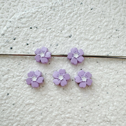 Flower Metal Beads 10mm Baking Painted Cherry Blossom 20pcs 12
