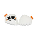 Silicone 3D Focal Beads Halloween Ghost Sad Big Eyes Orange Bow 20pcs
