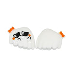 Silicone 3D Focal Beads Halloween Ghost Sad Big Eyes Orange Bow 20pcs