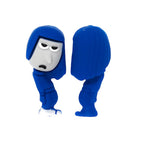 Silicone 3D Focal Beads Ennu Blue Figure Gray Face