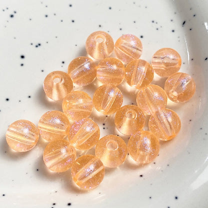Colored Round Acrylic Beads 8mm Pastel Glossy Shimmer 100pcs 11