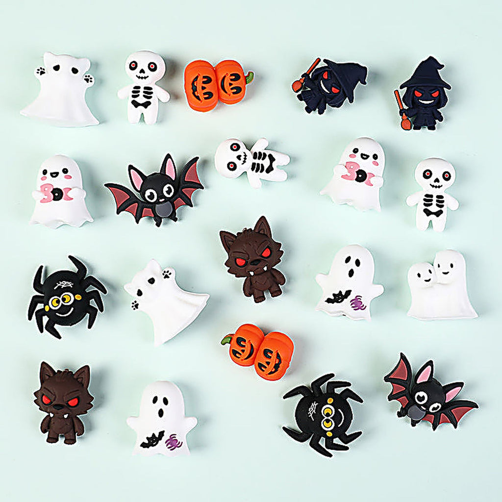 Silicone Halloween 3D Focal Beads Spooky Characters 20pcs