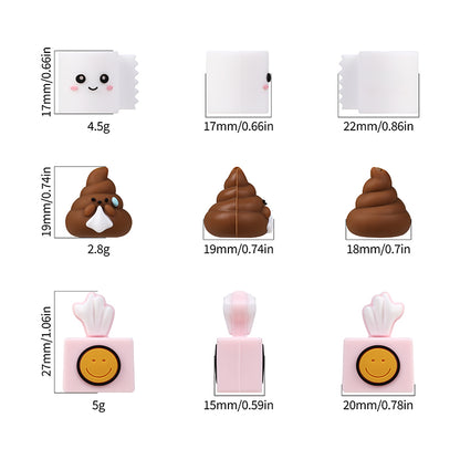 Silicone 3D Focal Beads Tissue Poop Smiling Face Detail 10
