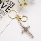 Handmade Acrylic Flower Cross Keychain Creative Pastel Colors 11