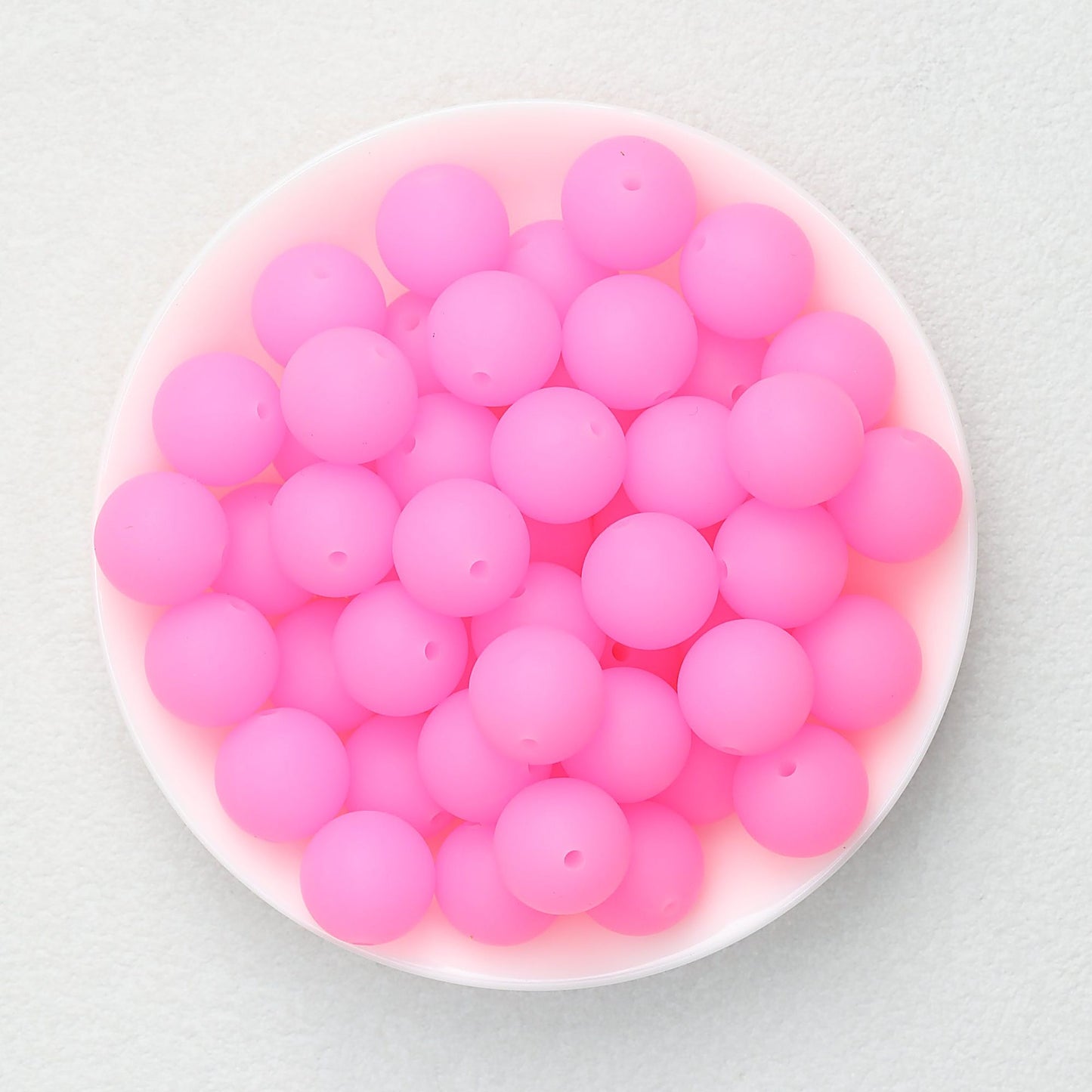 Glow in the Dark 15mm Round Silicone Beads 50pcs - 9 Pink to Purple