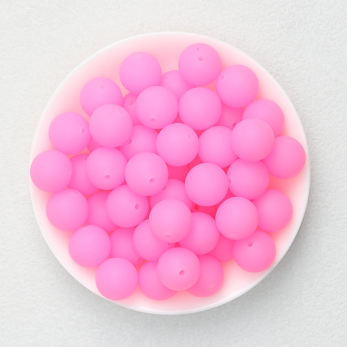 Glow in the Dark 15mm Round Silicone Beads 50pcs - 9 Pink to Purple