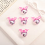 Cute Gradient Heart Shape Acrylic Beads with Bunny Prints 20pcs 2
