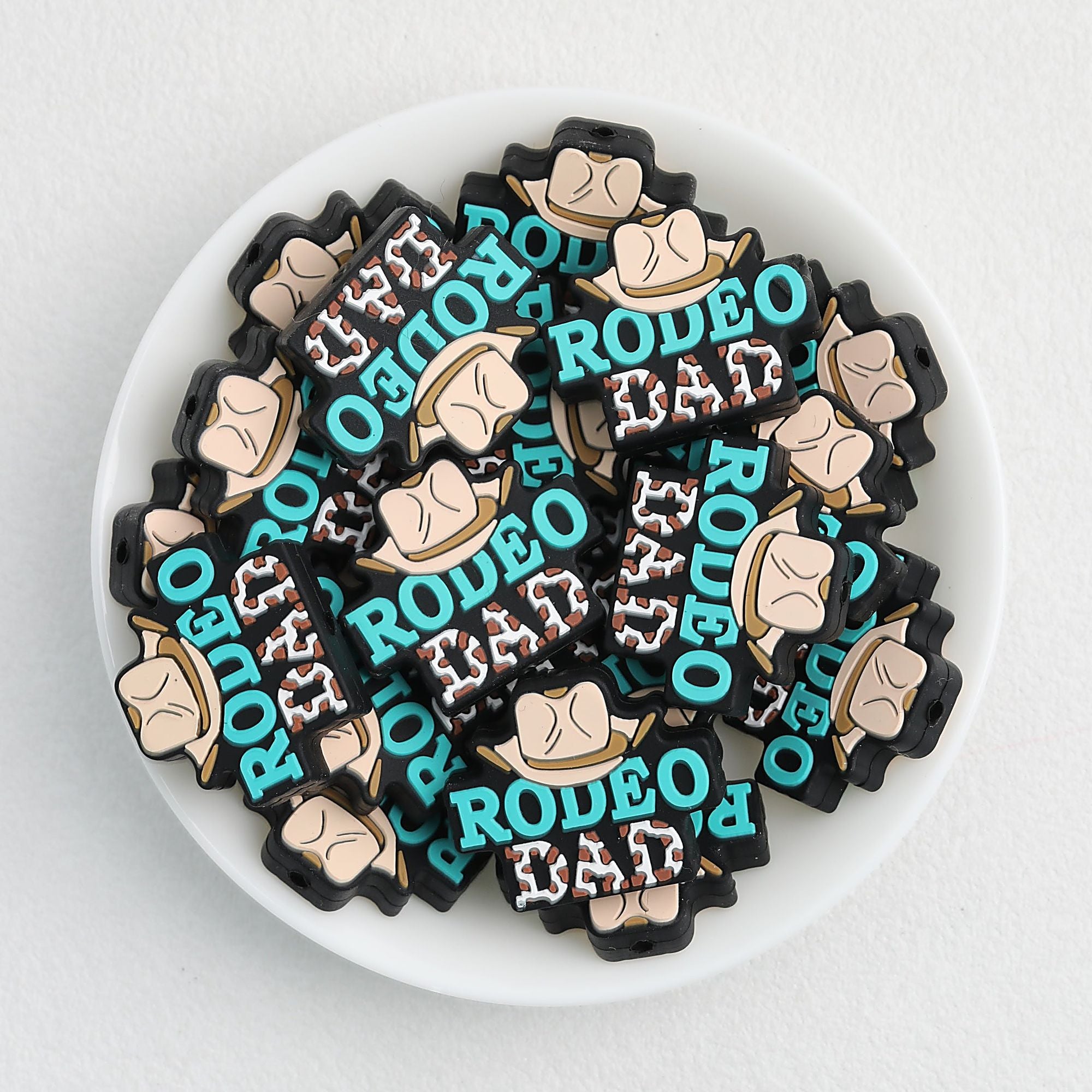 Silicone Focal Beads Dad Theme Legendary Dad Best Ever 20pcs