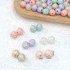 Pearl Lustre Striped Round Acrylic Beads 11mm 100pcs 3
