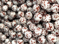 15mm Silicone Beads Brown Cowhide Print Matte Finish 50pcs