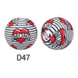 50Pcs 15mm Colored pattern printed silicone beads 49