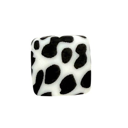 13.5mm Square Silicone Beads Printed Designs Mix 50pcs 11