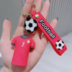 PVC Soccer Jersey Keychain Football Player Number Charm 6
