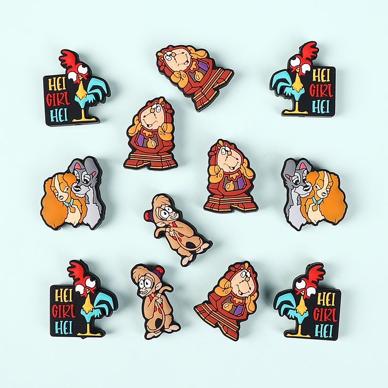 Silicone Focal Beads Disney Aladdin Characters With Stars 20pcs 6