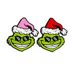 Silicone Focal Beads Christmas Grinch Santa Hat Sunglasses 20pcs