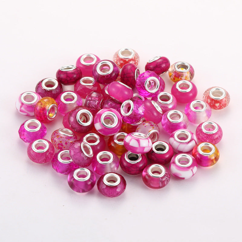 Resin Spacer Beads 9x14mm Multi-Color Textured 100pcs 12
