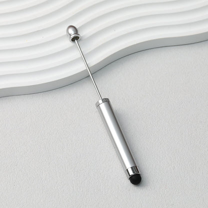 Beadable Stylus Pen Plastic Multi Color 3 in 1 Function - Silver